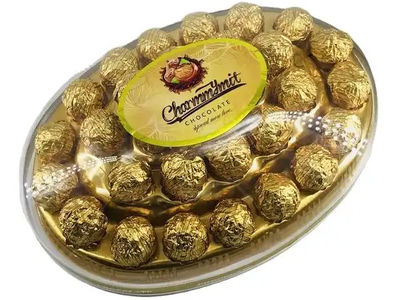 Chocolate wrapping aluminum foil — embossed gold print